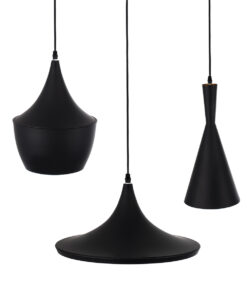 GLOBOSTAR® SHANGHAI 01025 Μοντέρνο Κρεμαστό Φωτιστικό Οροφής με Ντουί 3 x E27 AC 220-240V IP20 - Μαύρο & Χρυσό - Μ79.5 x Π79.5 x Υ38cm - Σετ 3 Τεμαχίων 22 01025 set 6