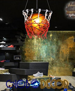 GLOBOSTAR® NBA 01027 Μοντέρνο Κρεμαστό Φωτιστικό Οροφής με Ντουί 1 x E27 AC 220-240V IP20 - Πορτοκαλί - Μ32 x Π32 x Υ58cm 15 01027 2