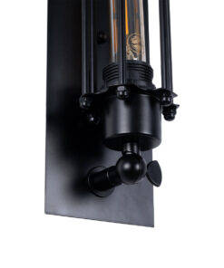 GLOBOSTAR® BESPOKE 01033 Vintage Φωτιστικό Τοίχου - Απλίκα με Ντουί 1 x E27 AC 220-240V IP20 - Μαύρο - Μ10 x Π10 x Υ47cm 11 01033 6