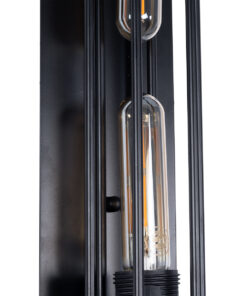 GLOBOSTAR® BESPOKE 01033 Vintage Φωτιστικό Τοίχου - Απλίκα με Ντουί 1 x E27 AC 220-240V IP20 - Μαύρο - Μ10 x Π10 x Υ47cm 12 01033 7