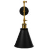 GloboStar® GLOBOSTAR® CRUCE 01037 Vintage Φωτιστικό Τοίχου - Απλίκα με Ντουί 1 x E27 AC 220-240V IP20 - Μαύρο & Χρυσό - Μ19 x Π63 x Υ77cm