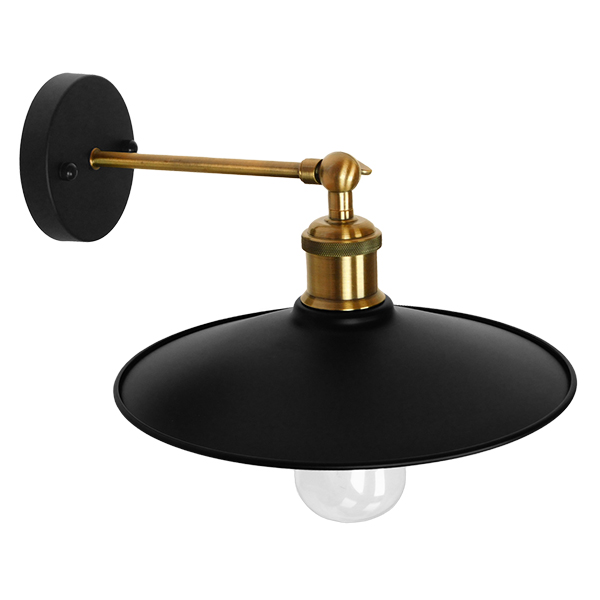 GLOBOSTAR® MINIMALL 01039 Vintage Φωτιστικό Τοίχου - Απλίκα με Ντουί 1 x E27 AC 220-240V IP20 - Μαύρο & Χρυσό - Μ22 x Π39 x Υ18cm 3 GLOBOSTAR® MINIMALL 01039 Vintage Φωτιστικό Τοίχου - Απλίκα με Ντουί 1 x E27 AC 220-240V IP20 - Μαύρο & Χρυσό - Μ22 x Π39 x Υ18cm - Image 2