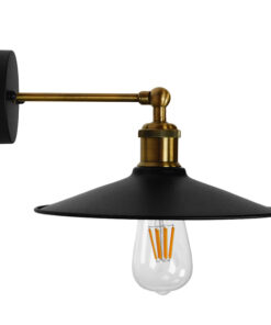 GLOBOSTAR® MINIMALL 01039 Vintage Φωτιστικό Τοίχου - Απλίκα με Ντουί 1 x E27 AC 220-240V IP20 - Μαύρο & Χρυσό - Μ22 x Π39 x Υ18cm 10 01039 4