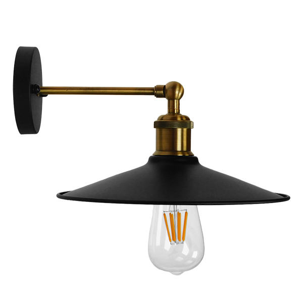 GLOBOSTAR® MINIMALL 01039 Vintage Φωτιστικό Τοίχου - Απλίκα με Ντουί 1 x E27 AC 220-240V IP20 - Μαύρο & Χρυσό - Μ22 x Π39 x Υ18cm 4 GLOBOSTAR® MINIMALL 01039 Vintage Φωτιστικό Τοίχου - Απλίκα με Ντουί 1 x E27 AC 220-240V IP20 - Μαύρο & Χρυσό - Μ22 x Π39 x Υ18cm - Image 3