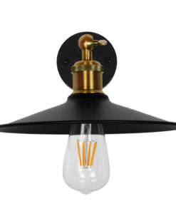 GLOBOSTAR® MINIMALL 01039 Vintage Φωτιστικό Τοίχου - Απλίκα με Ντουί 1 x E27 AC 220-240V IP20 - Μαύρο & Χρυσό - Μ22 x Π39 x Υ18cm 11 01039 5