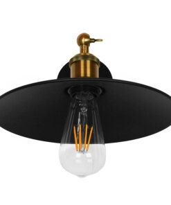 GLOBOSTAR® MINIMALL 01039 Vintage Φωτιστικό Τοίχου - Απλίκα με Ντουί 1 x E27 AC 220-240V IP20 - Μαύρο & Χρυσό - Μ22 x Π39 x Υ18cm 12 01039 6