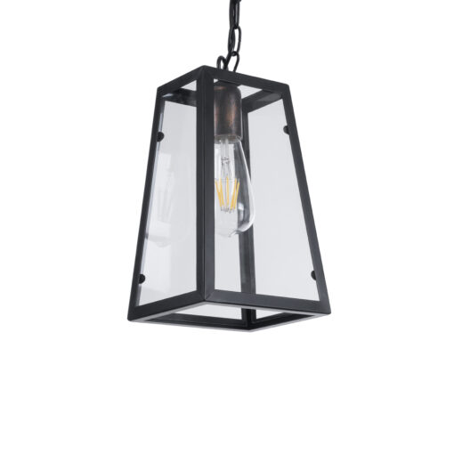 GloboStar® GLOBOSTAR® LIMA 01040 Vintage Κρεμαστό Φωτιστικό Οροφής με Ντουί 1 x E27 AC 220-240V IP20 - Μαύρο - Μ17 x Π14 x Υ26cm