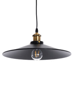 GloboStar® GLOBOSTAR® CARAVEL 01042 Vintage Κρεμαστό Φωτιστικό Οροφής με Ντουί 1 x E27 AC 220-240V IP20 - Μαύρο & Χρυσό - Μ36 x Π36 x Υ10cm