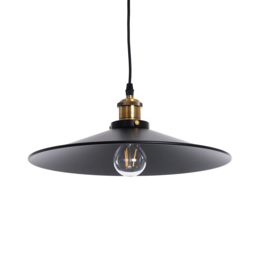 GloboStar® GLOBOSTAR® CARAVEL 01042 Vintage Κρεμαστό Φωτιστικό Οροφής με Ντουί 1 x E27 AC 220-240V IP20 - Μαύρο & Χρυσό - Μ36 x Π36 x Υ10cm