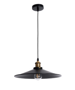 GLOBOSTAR® CARAVEL 01042 Vintage Κρεμαστό Φωτιστικό Οροφής με Ντουί 1 x E27 AC 220-240V IP20 - Μαύρο & Χρυσό - Μ36 x Π36 x Υ10cm 12 01042 4