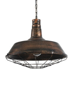 GloboStar® GLOBOSTAR® RAY 01048 Vintage Κρεμαστό Φωτιστικό Οροφής με Ντουί 1 x E27 AC 220-240V IP20 - Χάλκινο Εφέ Σκουριάς - Μ46 x Π46 x Υ25cm