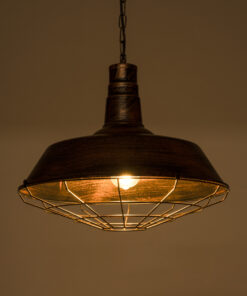 Alternative view of GLOBOSTAR® RAY 01048 Vintage Κρεμαστό Φωτιστικό Οροφής με Ντουί 1 x E27 AC 220-240V IP20 - Χάλκινο Εφέ Σκουριάς - Μ46 x Π46 x Υ25cm