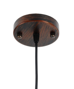 GLOBOSTAR® RAY 01046 Vintage Κρεμαστό Φωτιστικό Οροφής με Ντουί 1 x E27 AC 220-240V IP20 - Χάλκινο Εφέ Σκουριάς - Μ36 x Π36 x Υ25cm 19 01046 10