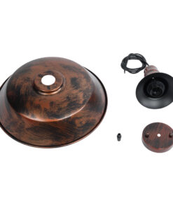 GLOBOSTAR® RAY 01046 Vintage Κρεμαστό Φωτιστικό Οροφής με Ντουί 1 x E27 AC 220-240V IP20 - Χάλκινο Εφέ Σκουριάς - Μ36 x Π36 x Υ25cm 20 01046 11