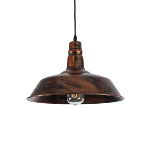 GloboStar® GLOBOSTAR® RAY 01046 Vintage Κρεμαστό Φωτιστικό Οροφής με Ντουί 1 x E27 AC 220-240V IP20 - Χάλκινο Εφέ Σκουριάς - Μ36 x Π36 x Υ25cm