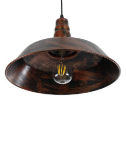 GLOBOSTAR® RAY 01046 Vintage Κρεμαστό Φωτιστικό Οροφής με Ντουί 1 x E27 AC 220-240V IP20 - Χάλκινο Εφέ Σκουριάς - Μ36 x Π36 x Υ25cm 16 01046 7