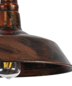 GLOBOSTAR® RAY 01046 Vintage Κρεμαστό Φωτιστικό Οροφής με Ντουί 1 x E27 AC 220-240V IP20 - Χάλκινο Εφέ Σκουριάς - Μ36 x Π36 x Υ25cm 18 01046 9