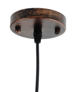 GLOBOSTAR® RAY 01047 Vintage Κρεμαστό Φωτιστικό Οροφής με Ντουί 1 x E27 AC 220-240V IP20 - Χάλκινο - Μ26 x Π26 x Υ20cm 19 01047 10