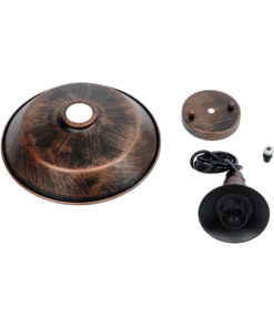 GLOBOSTAR® RAY 01047 Vintage Κρεμαστό Φωτιστικό Οροφής με Ντουί 1 x E27 AC 220-240V IP20 - Χάλκινο - Μ26 x Π26 x Υ20cm 20 01047 11