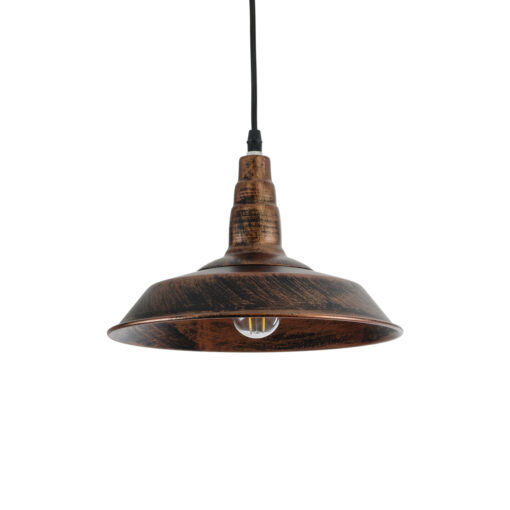 GloboStar® GLOBOSTAR® RAY 01047 Vintage Κρεμαστό Φωτιστικό Οροφής με Ντουί 1 x E27 AC 220-240V IP20 - Χάλκινο - Μ26 x Π26 x Υ20cm