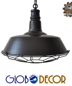 GLOBOSTAR® RAY 01048 Vintage Κρεμαστό Φωτιστικό Οροφής με Ντουί 1 x E27 AC 220-240V IP20 - Μαύρο - Μ46 x Π46 x Υ25cm 7 01048