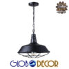 GloboStar® GLOBOSTAR® RAY 01048 Vintage Κρεμαστό Φωτιστικό Οροφής με Ντουί 1 x E27 AC 220-240V IP20 - Μαύρο - Μ46 x Π46 x Υ25cm