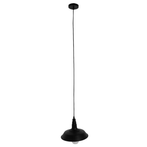 GloboStar® GLOBOSTAR® RAY 01050 Vintage Κρεμαστό Φωτιστικό Οροφής με Ντουί 1 x E27 AC 220-240V IP20 - Μαύρο - Μ26 x Π26 x Υ25cm