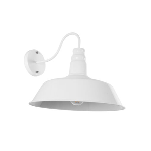 GloboStar® GloboStar® SORD 01051 Vintage Επιτοίχιο Φωτιστικό Απλίκα Μονόφωτο 1 x E27 IP20 Λευκό Μέταλλο - Μ36 x Π42 x Υ32cm