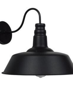 GloboStar® GloboStar® SORD 01053 Vintage Επιτοίχιο Φωτιστικό Απλίκα Μονόφωτο 1 x E27 IP20 Μαύρο Μέταλλο - Μ36 x Π42 x Υ32cm