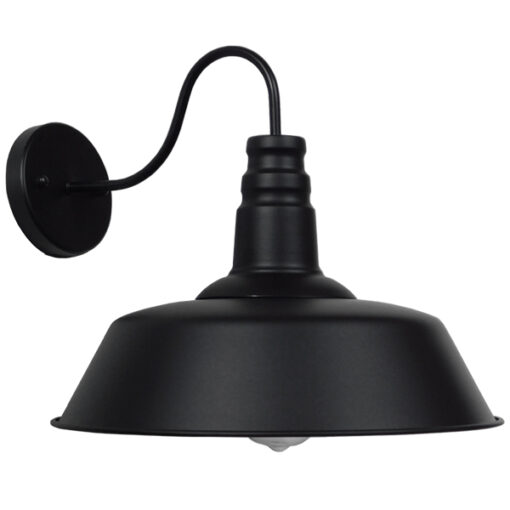 GloboStar® GloboStar® SORD 01053 Vintage Επιτοίχιο Φωτιστικό Απλίκα Μονόφωτο 1 x E27 IP20 Μαύρο Μέταλλο - Μ36 x Π42 x Υ32cm