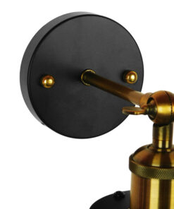 GloboStar® CATEL 01054 Vintage Επιτοίχιο Φωτιστικό Απλίκα Μονόφωτο 1 x E27 IP20 Μαύρο & Χρυσό Μέταλλο - Μ15 x Π26 x Υ31cm 13 01054 7