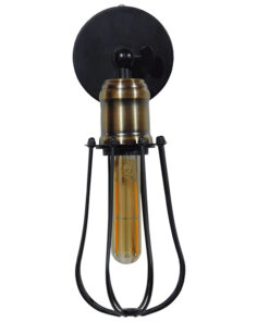 Alternative view of GLOBOSTAR® CATEL 01056 Vintage Φωτιστικό Τοίχου - Απλίκα με Ντουί 1 x E27 AC 220-240V IP20 - Μαύρο & Χρυσό - Μ12 x 15 x Υ32cm