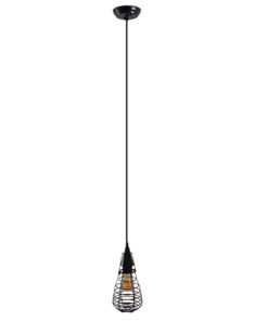 GloboStar® GLOBOSTAR® ALDO 01058 Vintage Κρεμαστό Φωτιστικό Οροφής με Ντουί 1 x E27 AC 220-240V IP20 - Μαύρο - Μ13 x Π13 x Υ27cm