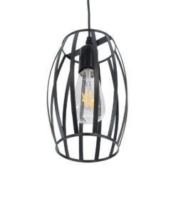 GLOBOSTAR® ZEBRA 01062 Μοντέρνο Κρεμαστό Φωτιστικό Οροφής με Ντουί 1 x E27 AC 220-240V IP20 - Μαύρο - Μ15 x Π15 x Υ24cm 15 01062 6