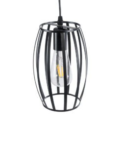 GLOBOSTAR® ZEBRA 01062 Μοντέρνο Κρεμαστό Φωτιστικό Οροφής με Ντουί 1 x E27 AC 220-240V IP20 - Μαύρο - Μ15 x Π15 x Υ24cm 16 01062 7