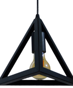 GLOBOSTAR® TRIANGLE 01063 Μοντέρνο Κρεμαστό Φωτιστικό Οροφής με Ντουί 1 x E27 AC 220-240V IP20 - Μαύρο - Μ25 x Π25 x Y21cm 15 01063 0011