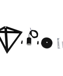 GLOBOSTAR® TRIANGLE 01063 Μοντέρνο Κρεμαστό Φωτιστικό Οροφής με Ντουί 1 x E27 AC 220-240V IP20 - Μαύρο - Μ25 x Π25 x Y21cm 20 01063 006