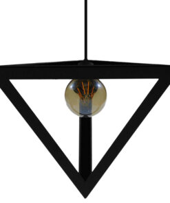 GLOBOSTAR® TRIANGLE 01063 Μοντέρνο Κρεμαστό Φωτιστικό Οροφής με Ντουί 1 x E27 AC 220-240V IP20 - Μαύρο - Μ25 x Π25 x Y21cm 18 01063 008