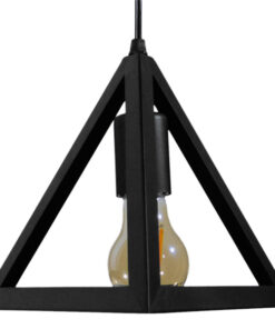 GLOBOSTAR® TRIANGLE 01063 Μοντέρνο Κρεμαστό Φωτιστικό Οροφής με Ντουί 1 x E27 AC 220-240V IP20 - Μαύρο - Μ25 x Π25 x Y21cm 14 01063 009
