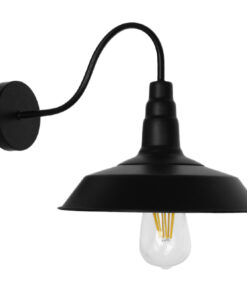 GloboStar® GLOBOSTAR® RAY 01065 Vintage Φωτιστικό Τοίχου - Απλίκα με Ντουί 1 x E27 AC 220-240V IP20 - Μαύρο - Μ26 x Π37 x Υ32cm