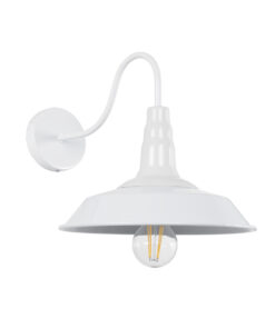 GloboStar® GLOBOSTAR® RAY 01066 Vintage Φωτιστικό Τοίχου - Απλίκα με Ντουί 1 x E27 AC 220-240V IP20 - Λευκό - Μ26 x Π37 x Υ32cm