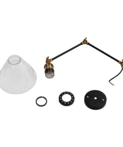 GLOBOSTAR® BINGLEY 01068 Vintage Φωτιστικό Τοίχου - Απλίκα με Ντουί 1 x E27 AC 220-240V IP20 - Διάφανο & Χρυσό - Μ18 x Π40 x Υ43cm 16 01068 9