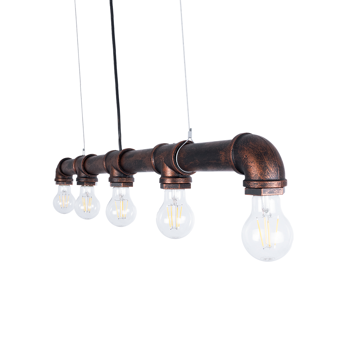 GLOBOSTAR® CANAL 01070 Vintage Κρεμαστό Φωτιστικό Οροφής με Ντουί 5 x E27 AC 220-240V IP20 - Χάλκινο Εφέ Σκουριάς - Μ88 x Π5 x Υ7cm 11 GLOBOSTAR® CANAL 01070 Vintage Κρεμαστό Φωτιστικό Οροφής με Ντουί 5 x E27 AC 220-240V IP20 - Χάλκινο Εφέ Σκουριάς - Μ88 x Π5 x Υ7cm - Image 10