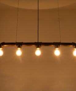 Alternative view of GLOBOSTAR® CANAL 01070 Vintage Κρεμαστό Φωτιστικό Οροφής με Ντουί 5 x E27 AC 220-240V IP20 - Χάλκινο Εφέ Σκουριάς - Μ88 x Π5 x Υ7cm