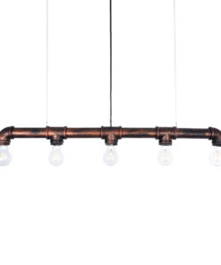 GLOBOSTAR® CANAL 01070 Vintage Κρεμαστό Φωτιστικό Οροφής με Ντουί 5 x E27 AC 220-240V IP20 - Χάλκινο Εφέ Σκουριάς - Μ88 x Π5 x Υ7cm 13 01070 4