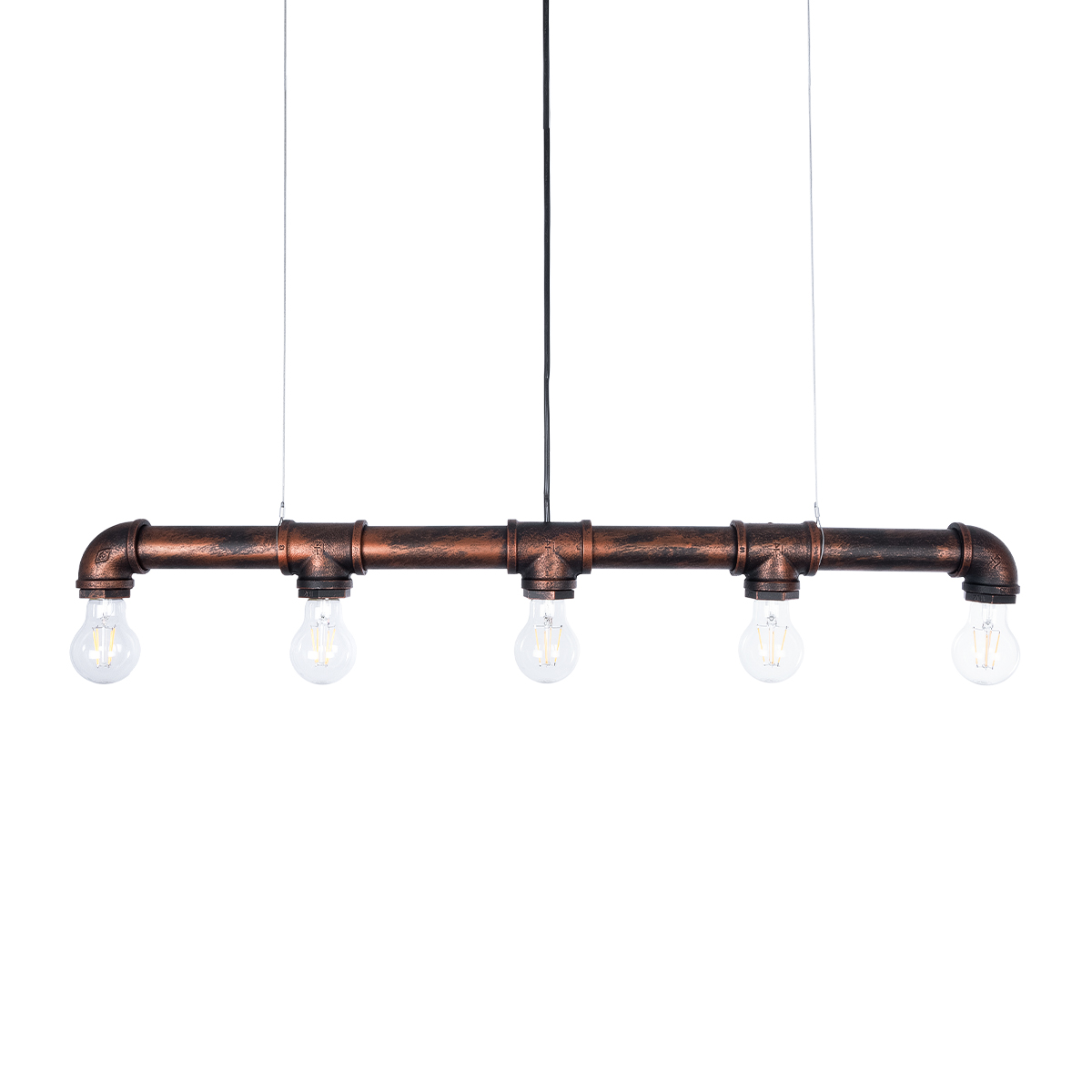 GLOBOSTAR® CANAL 01070 Vintage Κρεμαστό Φωτιστικό Οροφής με Ντουί 5 x E27 AC 220-240V IP20 - Χάλκινο Εφέ Σκουριάς - Μ88 x Π5 x Υ7cm 4 GLOBOSTAR® CANAL 01070 Vintage Κρεμαστό Φωτιστικό Οροφής με Ντουί 5 x E27 AC 220-240V IP20 - Χάλκινο Εφέ Σκουριάς - Μ88 x Π5 x Υ7cm - Image 3