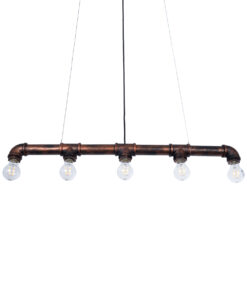 GLOBOSTAR® CANAL 01070 Vintage Κρεμαστό Φωτιστικό Οροφής με Ντουί 5 x E27 AC 220-240V IP20 - Χάλκινο Εφέ Σκουριάς - Μ88 x Π5 x Υ7cm 14 01070 5