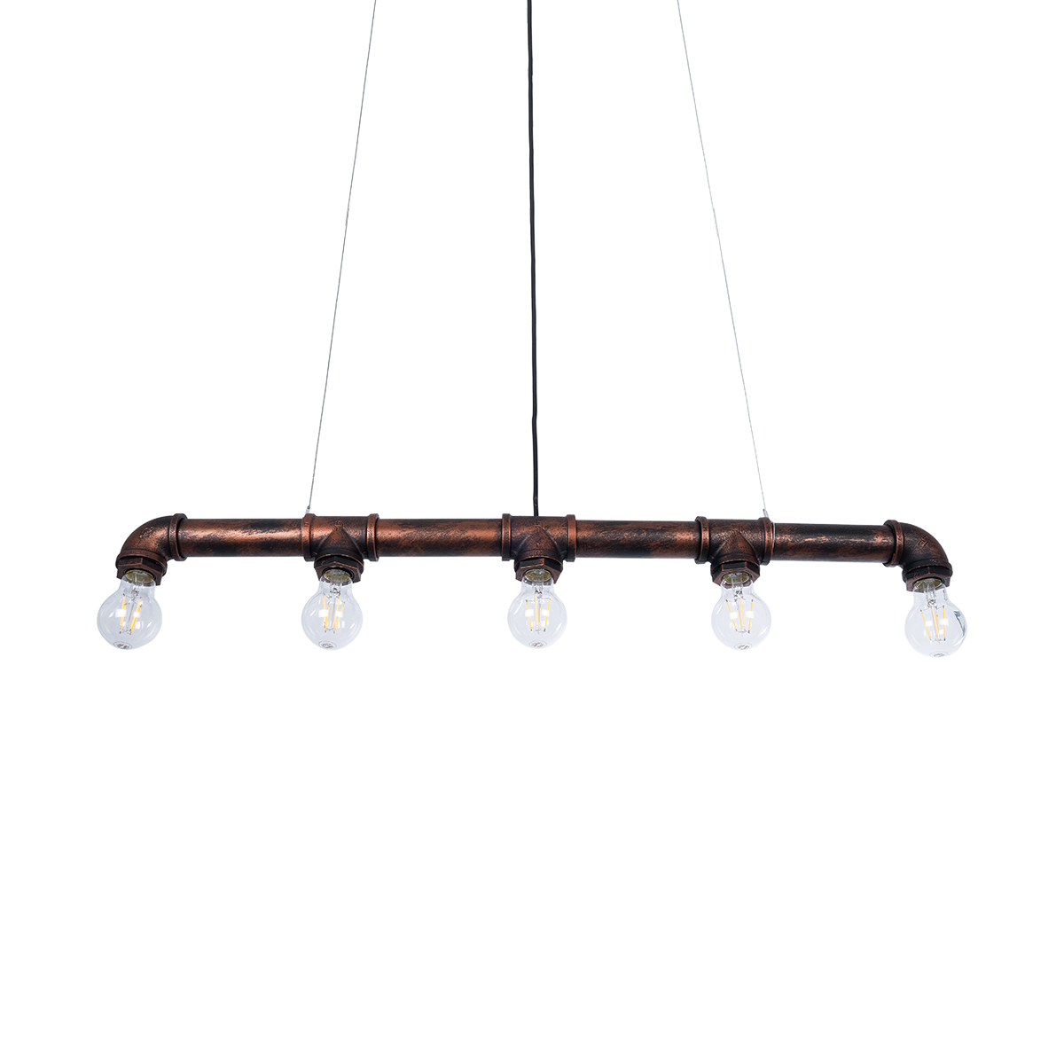 GLOBOSTAR® CANAL 01070 Vintage Κρεμαστό Φωτιστικό Οροφής με Ντουί 5 x E27 AC 220-240V IP20 - Χάλκινο Εφέ Σκουριάς - Μ88 x Π5 x Υ7cm 5 GLOBOSTAR® CANAL 01070 Vintage Κρεμαστό Φωτιστικό Οροφής με Ντουί 5 x E27 AC 220-240V IP20 - Χάλκινο Εφέ Σκουριάς - Μ88 x Π5 x Υ7cm - Image 4