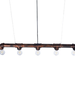 GLOBOSTAR® CANAL 01070 Vintage Κρεμαστό Φωτιστικό Οροφής με Ντουί 5 x E27 AC 220-240V IP20 - Χάλκινο Εφέ Σκουριάς - Μ88 x Π5 x Υ7cm 15 01070 6