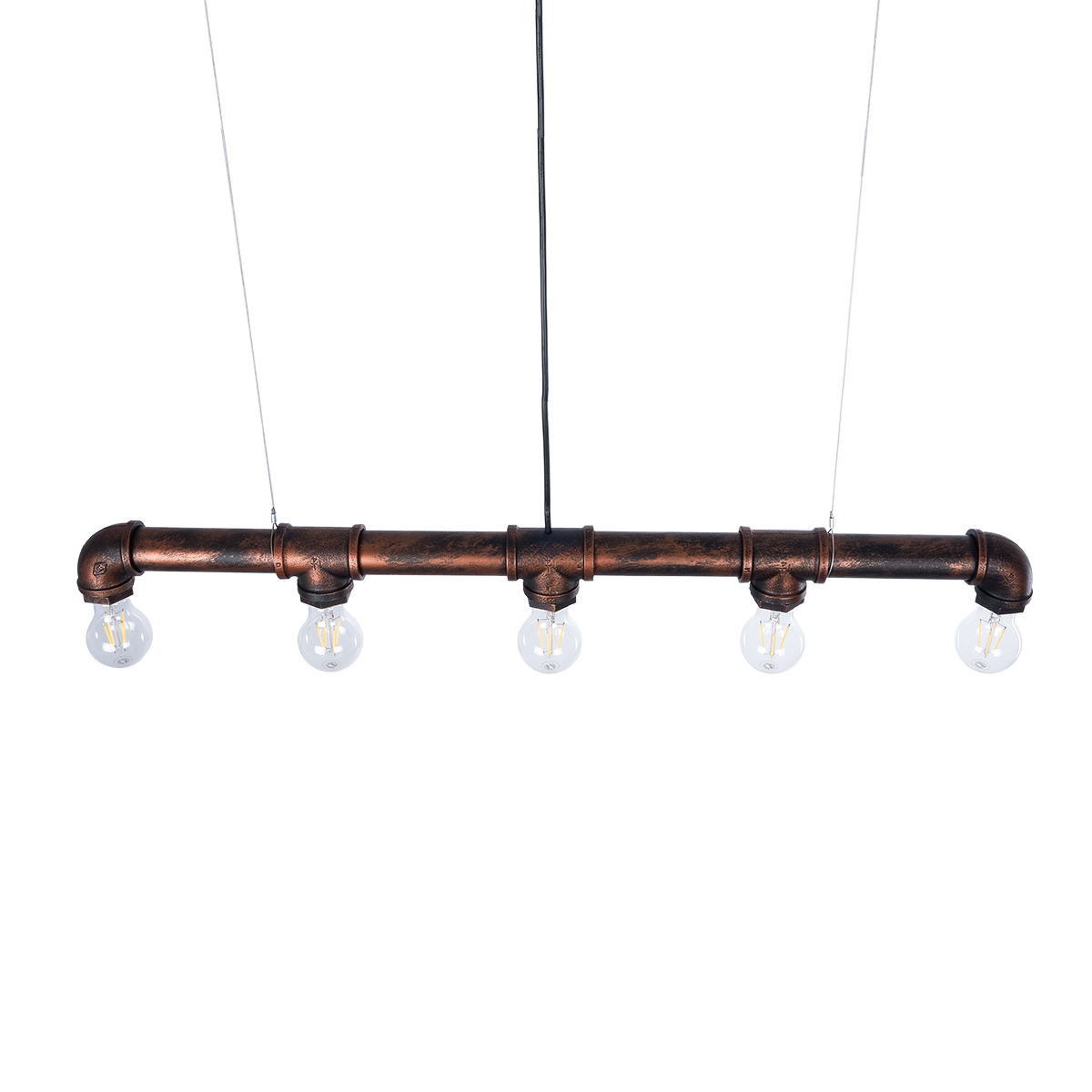 GLOBOSTAR® CANAL 01070 Vintage Κρεμαστό Φωτιστικό Οροφής με Ντουί 5 x E27 AC 220-240V IP20 - Χάλκινο Εφέ Σκουριάς - Μ88 x Π5 x Υ7cm 6 GLOBOSTAR® CANAL 01070 Vintage Κρεμαστό Φωτιστικό Οροφής με Ντουί 5 x E27 AC 220-240V IP20 - Χάλκινο Εφέ Σκουριάς - Μ88 x Π5 x Υ7cm - Image 5
